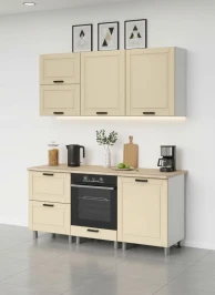 Готовая кухня МК Аленушка 1,8м Астра Крем,скоба черный,сонома