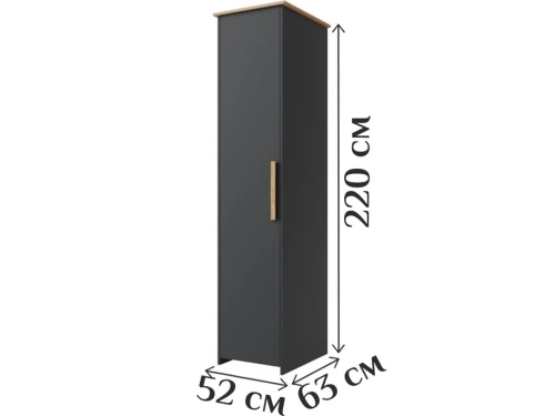 Шкаф «Скандинавия 1Д» КМК 0905.5, Графит/ дуб наварра