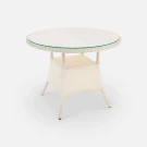 Стол Kipr D940 СТ Доминикана, RAL 1013, CT.Прозрачное из искусственного ротанга Стол Kipr D940 СТ Доминикана, RAL 1013, CT.Прозрачное из искусственного ротанга