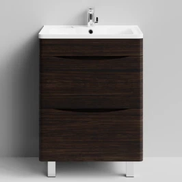 Тумба Адель 60 напольный, Палисандр ПВХ 43101 Vodok с раковиной в комплекте