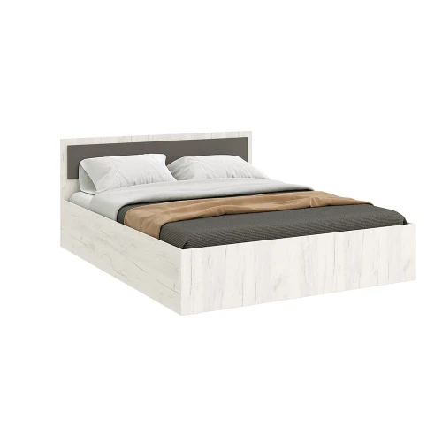 Кровать с подъемным механизмом Фиеста 1,4м, Графит, Дуб Крафт белый