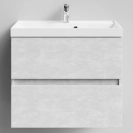 Тумба Бест 70  подвесной, Белый камень ПВХ 57805 Vodok с раковиной в комплекте