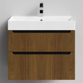 Тумба Бонум 1, 70 подвесной, Дуб цвет 5 Vodok с раковиной в комплекте