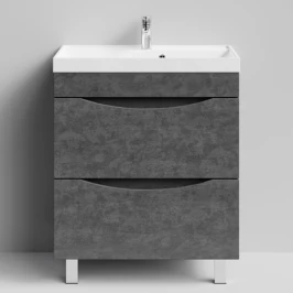 Тумба Лайт 70 напольный, Серый камень ПВХ 57806 Vodok с раковиной в комплекте