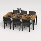 Обеденная группа TELLA  BONTA  каркас карбон / стол тик 200 / ткань антрацит Обеденная группа TELLA  BONTA  каркас карбон / стол тик 200 / ткань антрацит