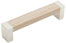 Ручка скоба мебельная С-18 Светлый шимо/Хром 105*17*24