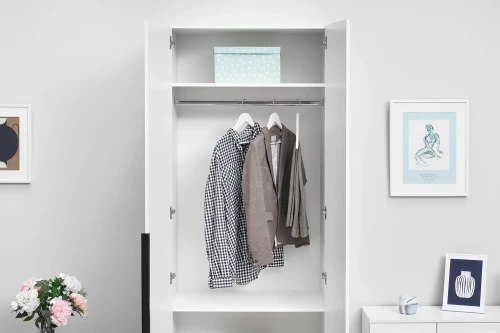 Шкаф распашной с наполнением (3 полки + штанга) ШК 5 (800), Белый