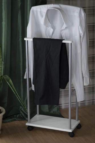 Вешалка костюмная Дэви 3 металлик/белый