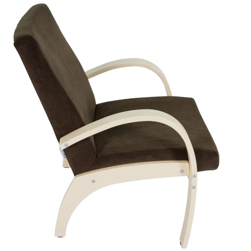 Кресло для отдыха Денди шпон, Ткань ультра шоколад, каркас дуб шампань шпон