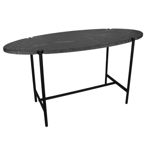 Стол журнальный МеталлАрт М025 черный мрамор/черный