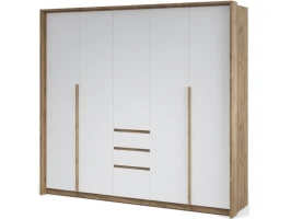 Шкаф «Мишель» 5дв, Дуб крафт золотой/Белый жемчуг