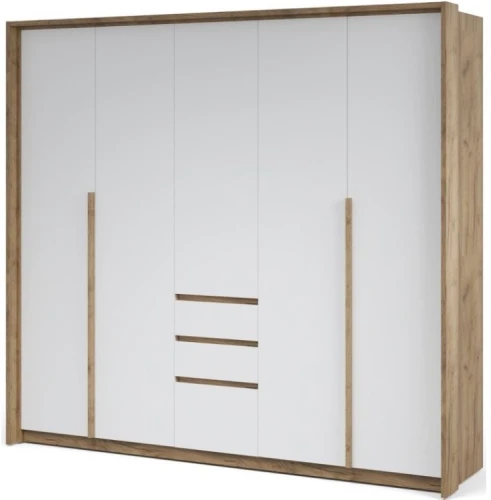 Шкаф «Мишель» 5дв, Дуб крафт золотой/Белый жемчуг