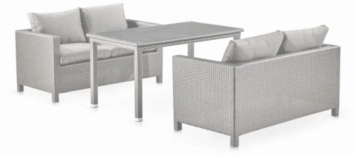 Обеденный комплект плетеной мебели с диванами T256C/S59C-W85 Latte