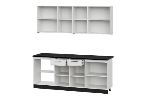 Кухонный гарнитур "Арнуво" 2,0м (Белый/Бланж/Черный)