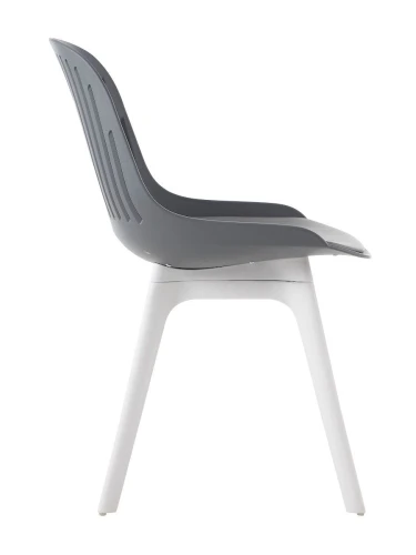 DC270 Стул пластиковый, ГРАФИТ c подушкой, ноги белые