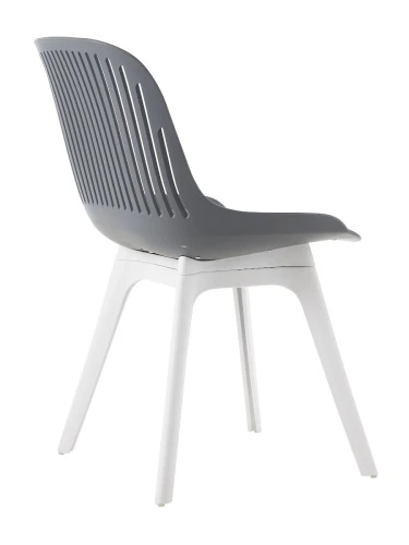 DC270 Стул пластиковый, ГРАФИТ c подушкой, ноги белые