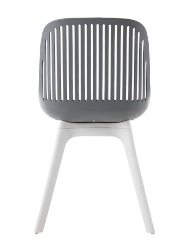 DC270 Стул пластиковый, ГРАФИТ c подушкой, ноги белые