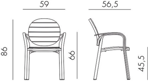 Стул Palma, белый-тортора