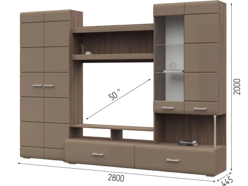 Стенка «Вегас», Кофе с молоком/шимо темный