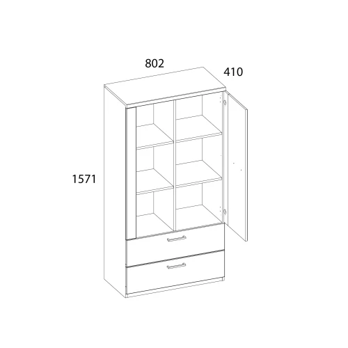 DOORSET, Шкаф 1D2S3N. Цвет ДУБ НАВАРРА