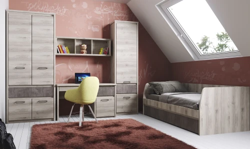 Кровать 90-2 , JAZZ, цвет Каштан найроби/Оникс