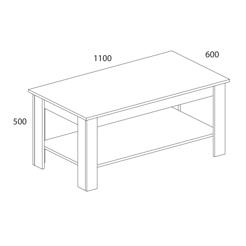Стол журнальный ,TAURUS, цвет белый\дуб вотан