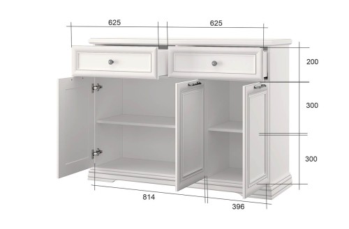 SEVILLA, Тумба 3D2S. Цвет БЕЛЫЙ