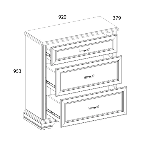 Комод 3S, MONAKO, цвет Сосна винтаж/дуб анкона