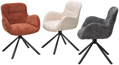 Стул KAROL 180 град. поворот. 3018-09 терракотовый, шенилл/ черный каркас, ®DISAUR