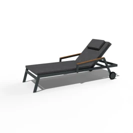 Шезлонг SPONDA карбон (с матрасом, с подушкой)