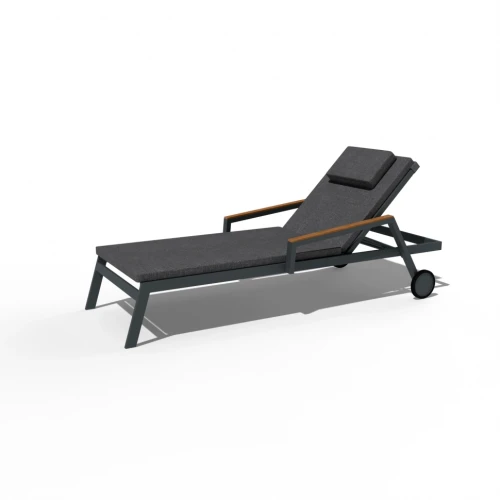 Шезлонг SPONDA карбон (с матрасом, с подушкой)