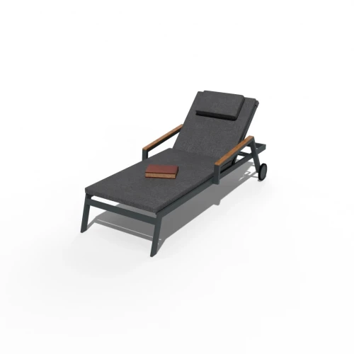 Шезлонг SPONDA карбон (с матрасом, с подушкой)