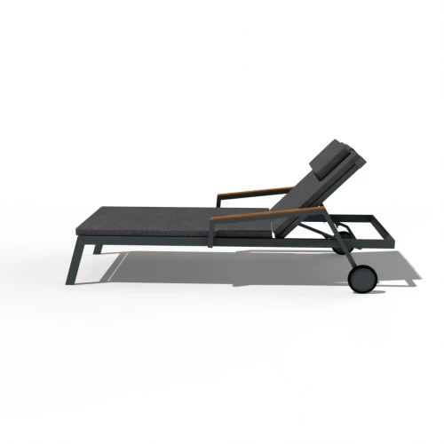 Шезлонг SPONDA карбон (с матрасом, с подушкой)