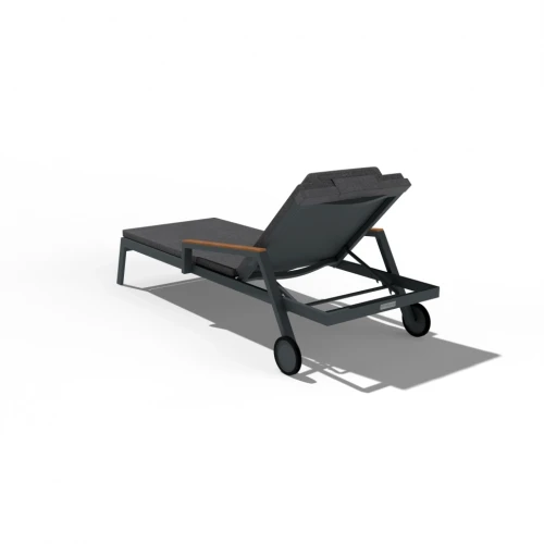 Шезлонг SPONDA карбон (с матрасом, с подушкой)