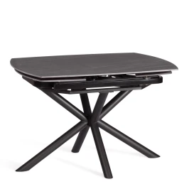 Стол обеденный Winston/Винстон столешница керамика (матовая) /опоры металл, темно-серый/черный, (120+30+30)x80x75(+1) см