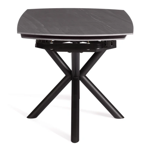 Стол обеденный Winston/Винстон столешница керамика (матовая) /опоры металл, темно-серый/черный, (120+30+30)x80x75(+1) см