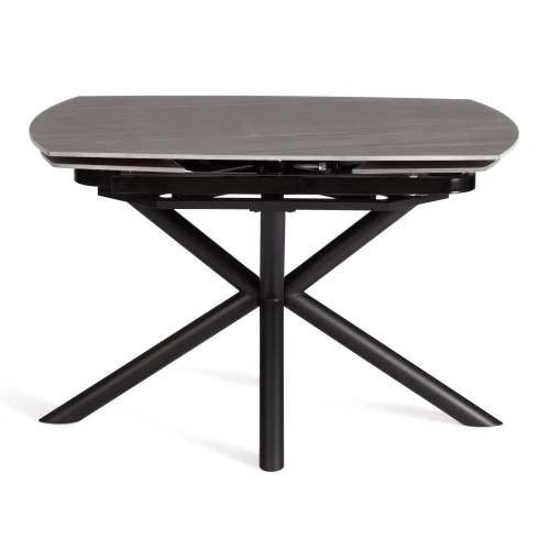 Стол обеденный Winston/Винстон столешница керамика (матовая) /опоры металл, темно-серый/черный, (120+30+30)x80x75(+1) см