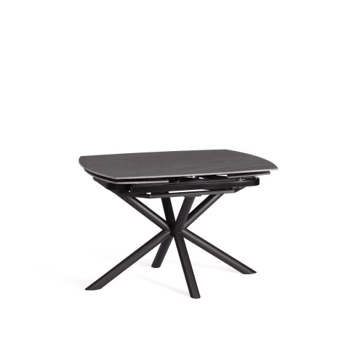 Стол обеденный Winston/Винстон столешница керамика (матовая) /опоры металл, темно-серый/черный, (120+30+30)x80x75(+1) см