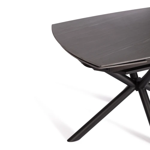 Стол обеденный Winston/Винстон столешница керамика (матовая) /опоры металл, темно-серый/черный, (120+30+30)x80x75(+1) см