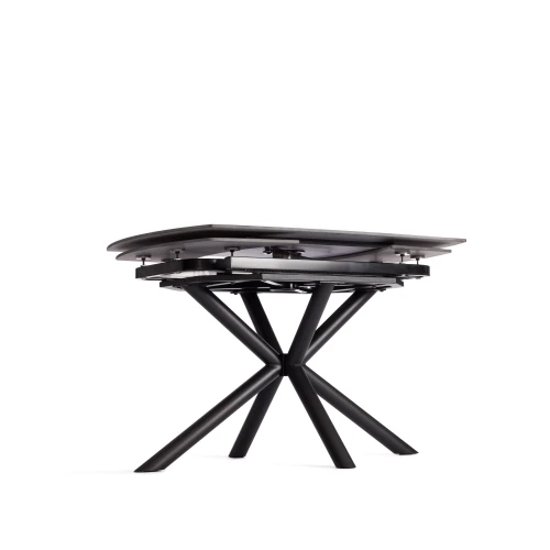 Стол обеденный Winston/Винстон столешница керамика (матовая) /опоры металл, темно-серый/черный, (120+30+30)x80x75(+1) см