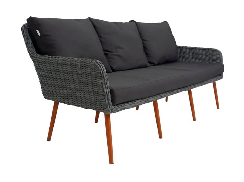 Диван 3-х местный MOKKA РИМИНИ / RIMINI с конусными ножками, Серый / Коричневый