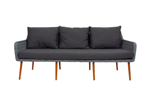 Диван 3-х местный MOKKA РИМИНИ / RIMINI с конусными ножками, Серый / Коричневый