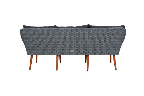 Диван 3-х местный MOKKA РИМИНИ / RIMINI с конусными ножками, Серый / Коричневый