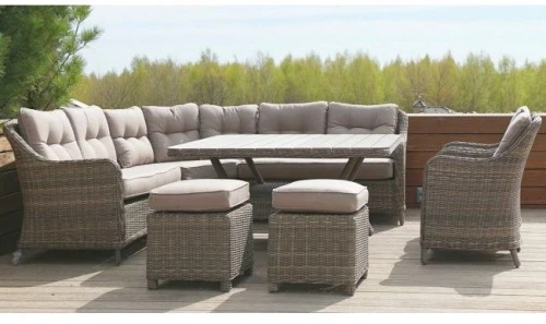 Обеденный комплект угловой из искусственного ротанга Сорренто