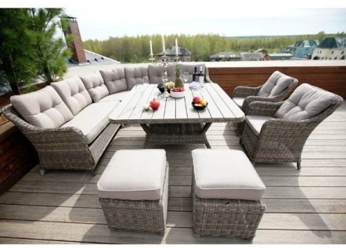 Обеденный комплект угловой из искусственного ротанга Сорренто