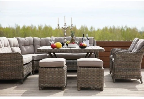 Обеденный комплект угловой из искусственного ротанга Сорренто