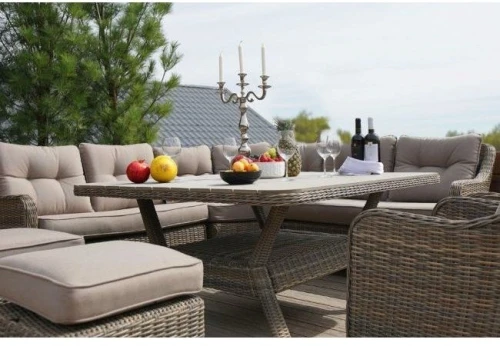 Обеденный комплект угловой из искусственного ротанга Сорренто