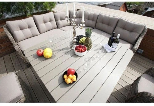 Обеденный комплект угловой из искусственного ротанга Сорренто