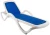 Шезлонг пластиковый Клеопатра с тканью “CLEOPATRA TEXTILE”  -  бело-синий