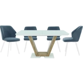 Обеденная группа (Стол Торонто и 4 стула Вермут), синий